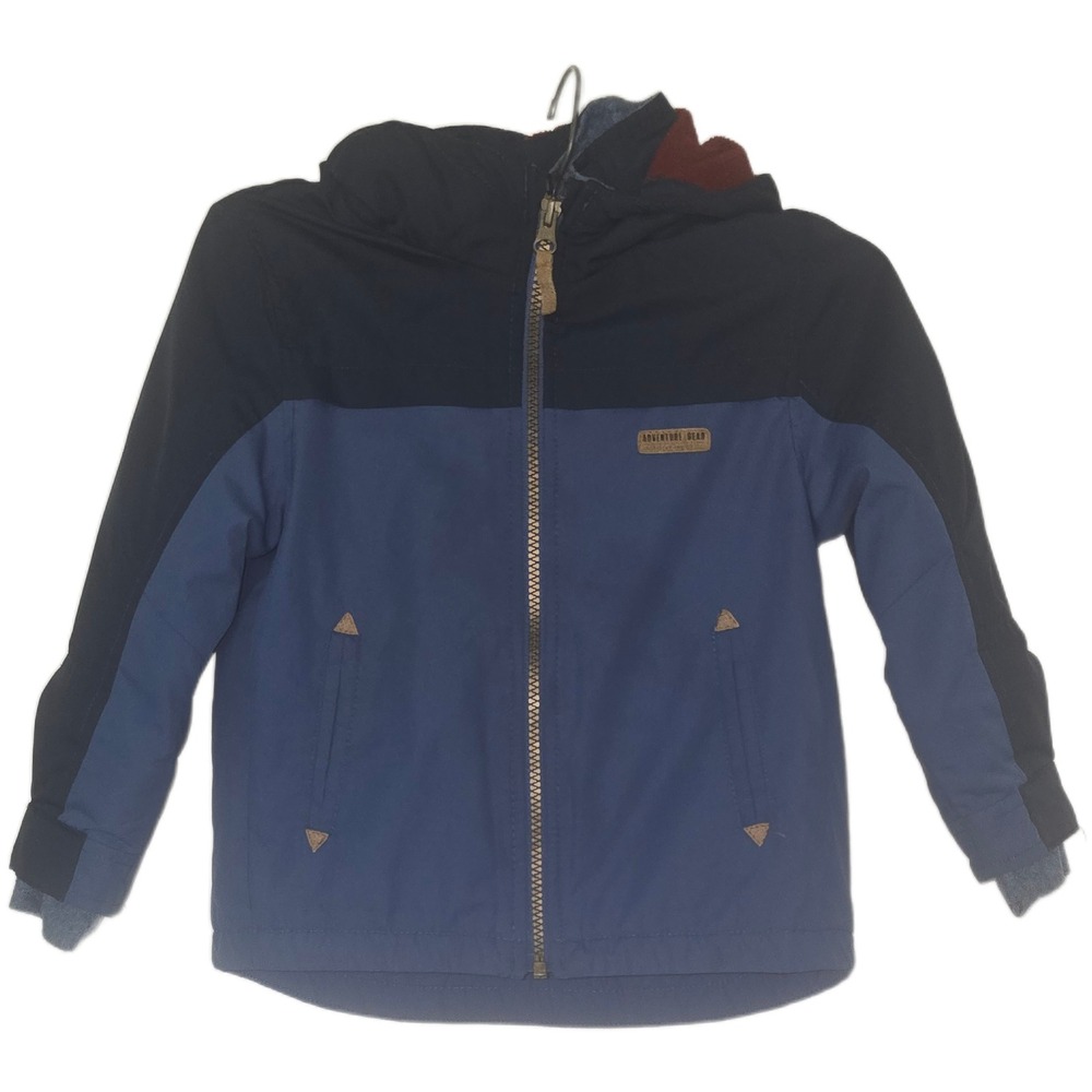 Carters Adventure Gear Boys Blue Colorblock Fleece‎ Lined Hooded Jacket 4T